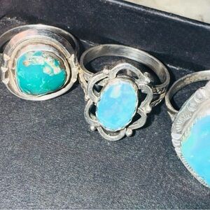 Sterling Silver Turquoise Set of 4 rings